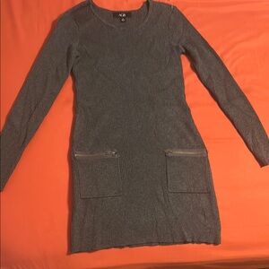 Alya Gray Long Sleeve Sheath Dress